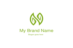 Eco Leaf Logo – Abstract Dual Leaf Design for Sustainable, Organic, Green Energy, or Environmental Branding